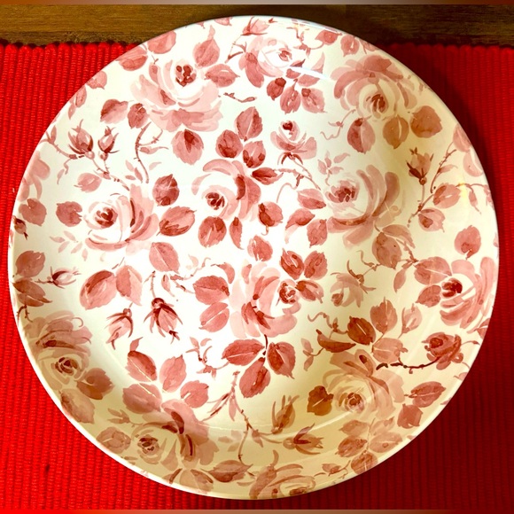 NWOT Spode Red Roses and Leaves Pasta Serving Bowl Pattern SP374 RARE 12” - Picture 1 of 7
